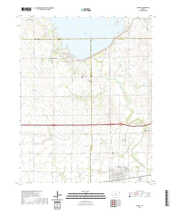 Cheney, KS — USGS 7.5-minute topo (2022)