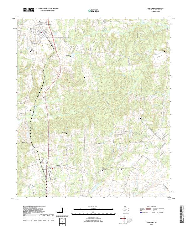 Grapeland, TX — USGS 7.5-minute topo (2022)