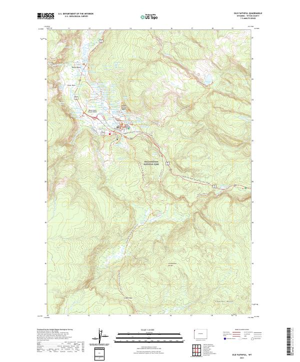 Old Faithful, WY — USGS 7.5-minute topo (2021)