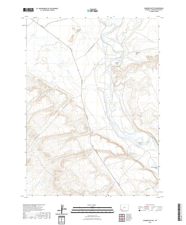 Lombard Buttes, WY — USGS 7.5-minute topo (2021)