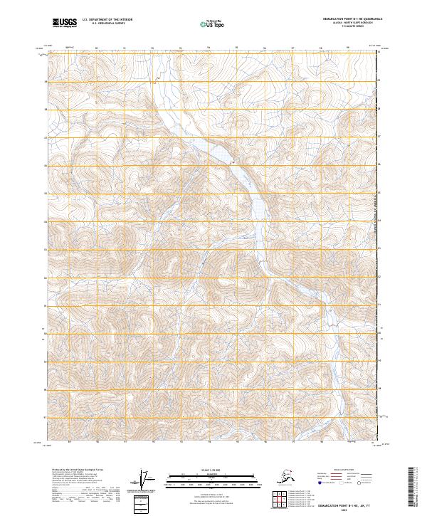 Demarcation Point B-1 NE, AK-YT — USGS 7.5-minute topo (2023)