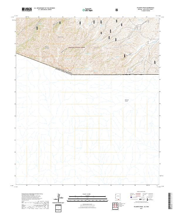 Pajarito Peak, AZ,SON, US — USGS 7.5-minute topo (2021)