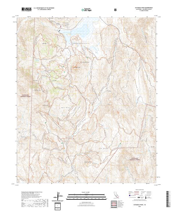 Cuyamaca Peak, CA — USGS 7.5-minute topo (2021)