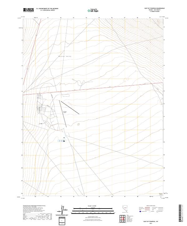 East of Tonopah, NV — USGS 7.5-minute topo (2021)