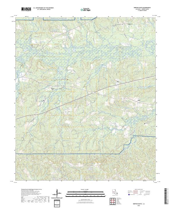 Simpson South, LA — USGS 7.5-minute topo (2024)