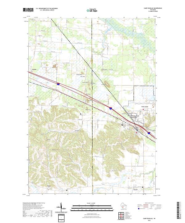 Camp Douglas, WI — USGS 7.5-minute topo (2022)