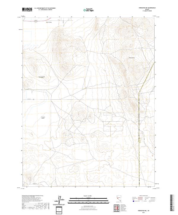 Yerington NE, NV — USGS 7.5-minute topo (2021)