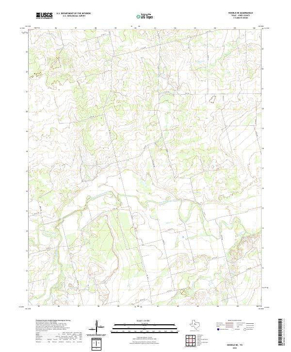 Noodle NE, TX — USGS 7.5-minute topo (2022)