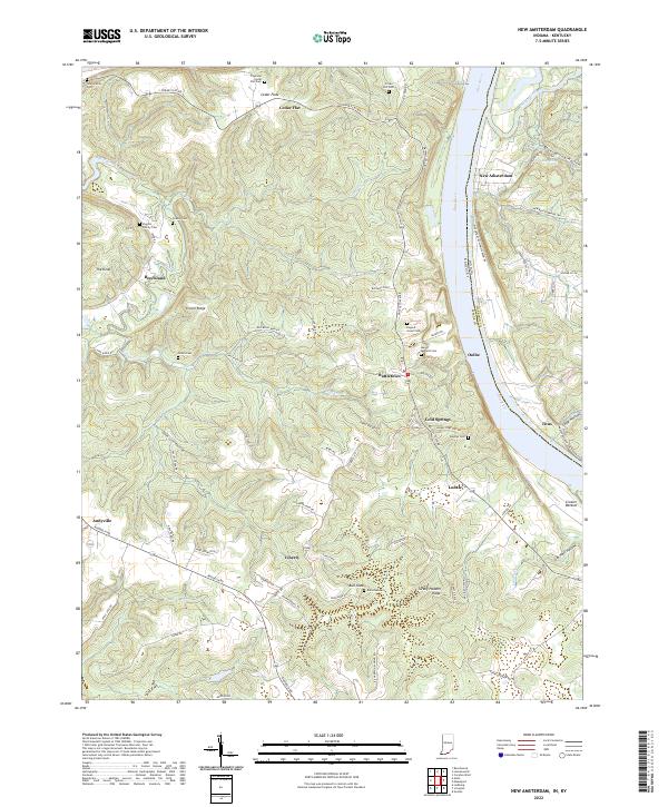 New Amsterdam, IN-KY — USGS 7.5-minute topo (2022)