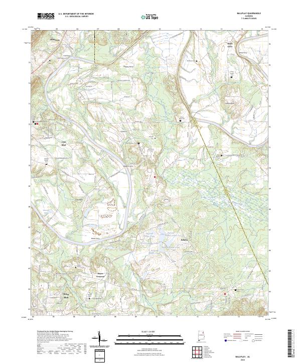 Ballplay, AL — USGS 7.5-minute topo (2024)