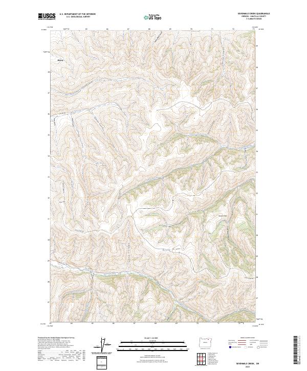 Sevenmile Creek, OR — USGS 7.5-minute topo (2023)