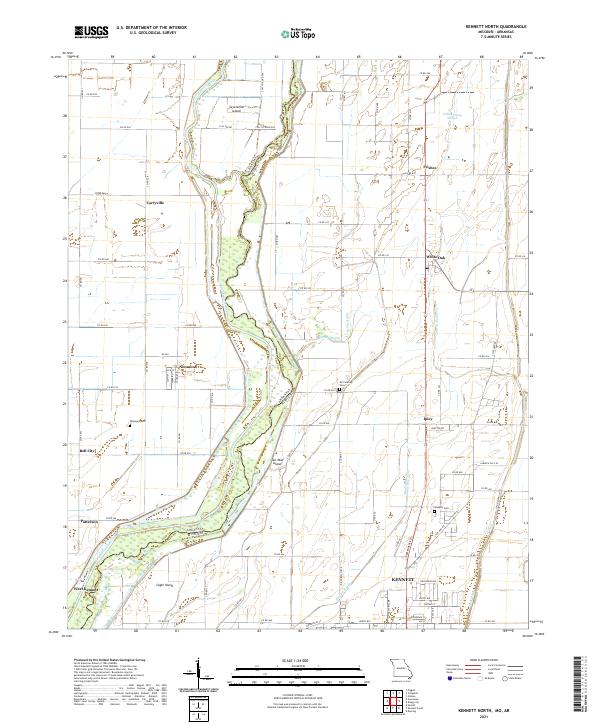 Kennett North, MO-AR — USGS 7.5-minute topo (2021)