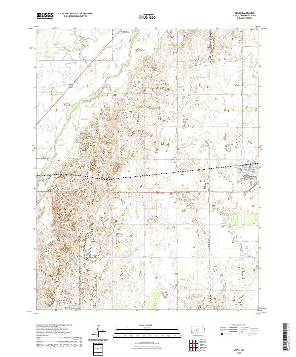 Lewis, KS — USGS 7.5-minute topo (2022)