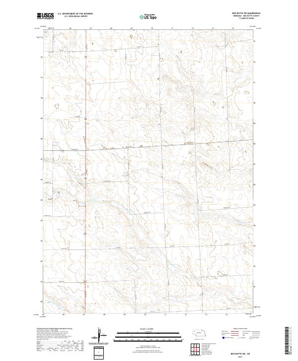 Box Butte SW, NE — USGS 7.5-minute topo (2021)