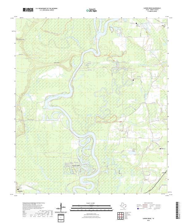 Capers Ridge, TX — USGS 7.5-minute topo (2022)