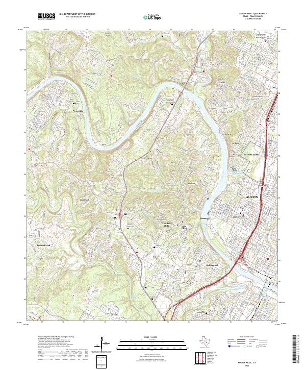 Austin West, TX — USGS 7.5-minute topo (2022)