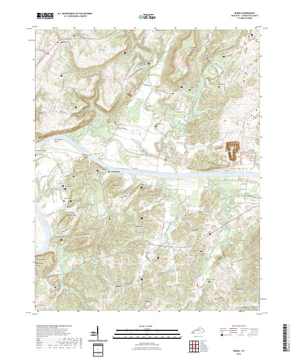 Burna, KY — USGS 7.5-minute topo (2022)