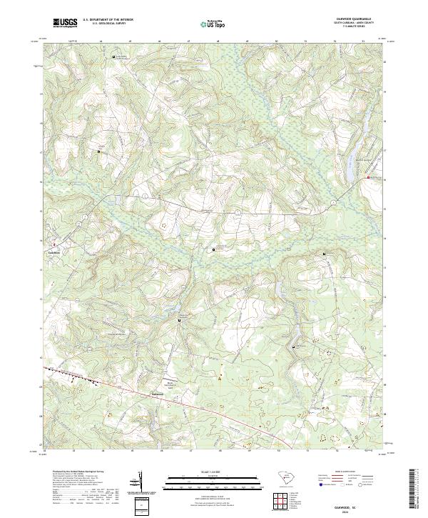 Oakwood, SC — USGS 7.5-minute topo (2024)