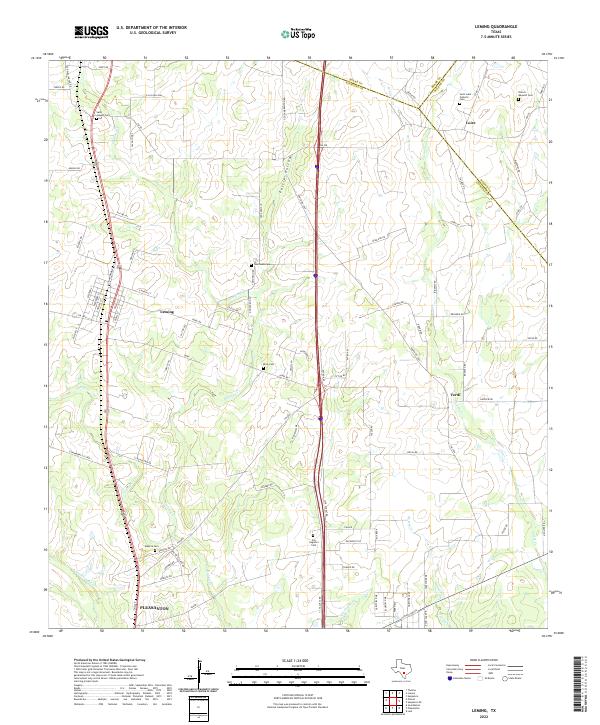 Leming, TX — USGS 7.5-minute topo (2022)
