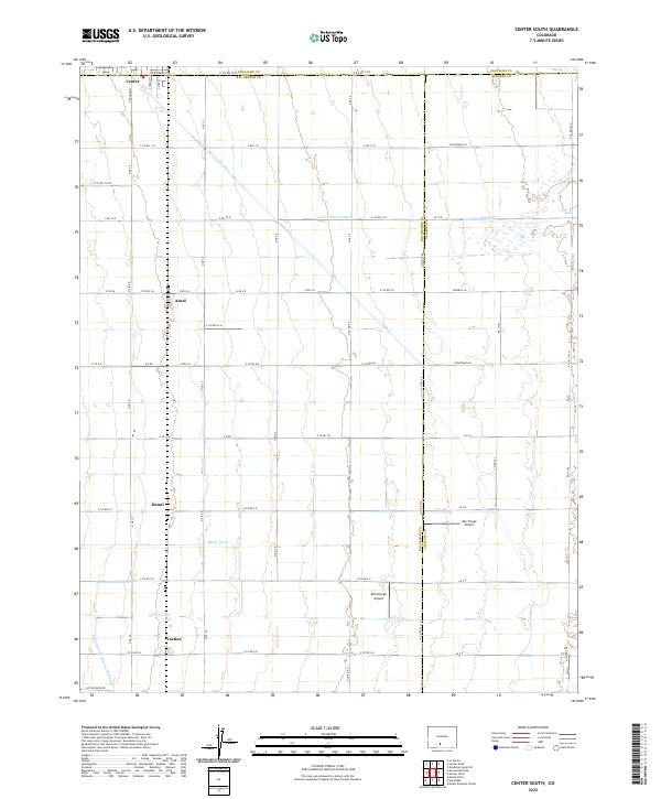Center South, CO — USGS 7.5-minute topo (2022)