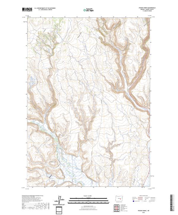 Poison Creek, OR — USGS 7.5-minute topo (2023)