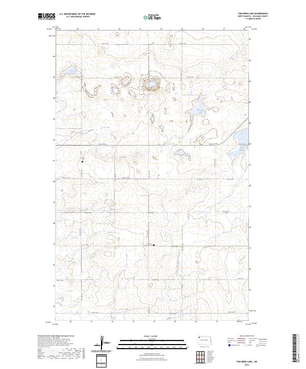 Tom Berg Lake, ND — USGS 7.5-minute topo (2024)