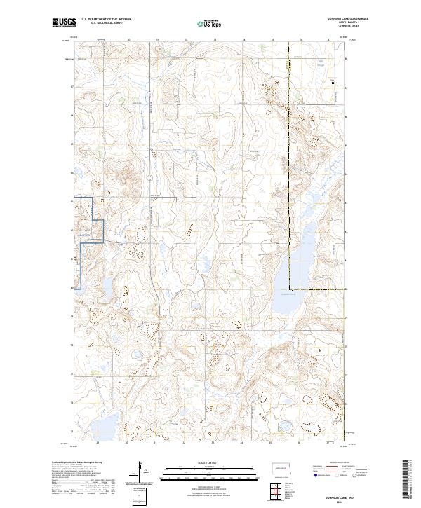 Johnson Lake, ND — USGS 7.5-minute topo (2024)