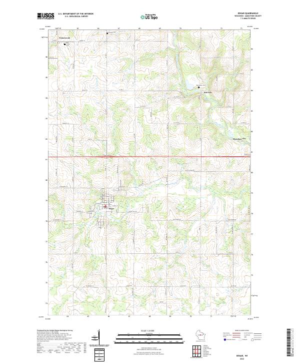 Edgar, WI — USGS 7.5-minute topo (2022)