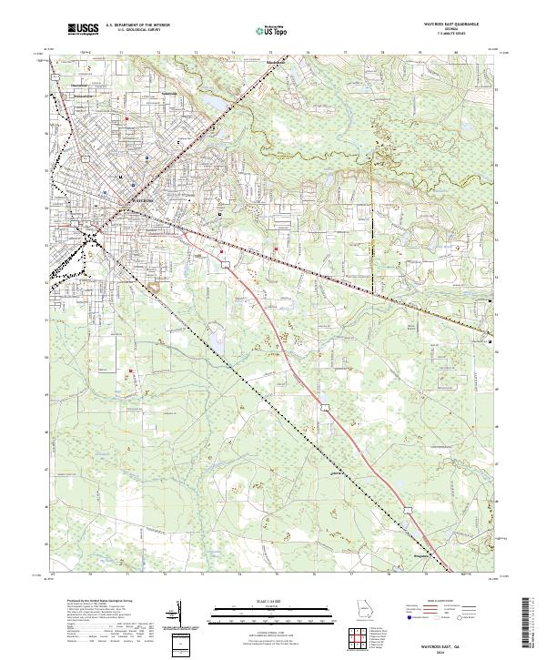 Waycross East, GA — USGS 7.5-minute topo (2024)