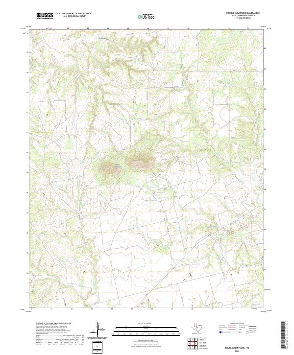 Double Mountains, TX — USGS 7.5-minute topo (2022)