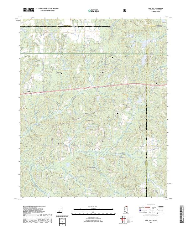 Camp Hill, MS-TN — USGS 7.5-minute topo (2024)