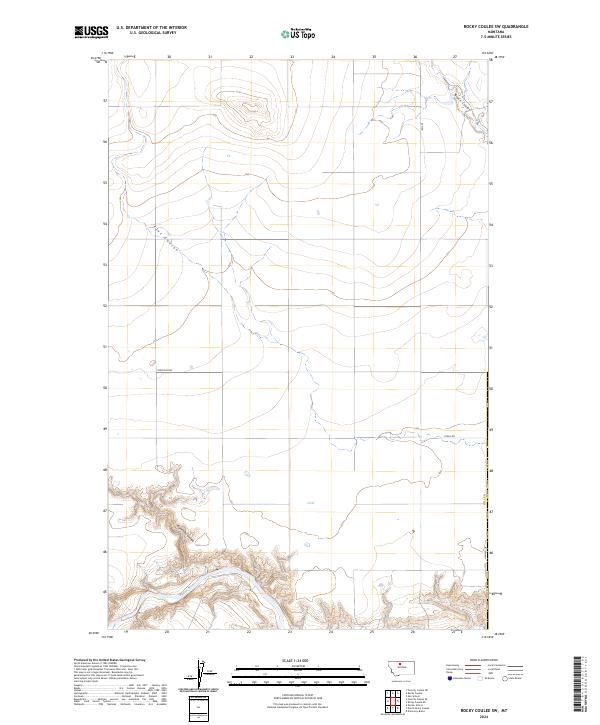 Rocky Coulee SW, MT — USGS 7.5-minute topo (2024)