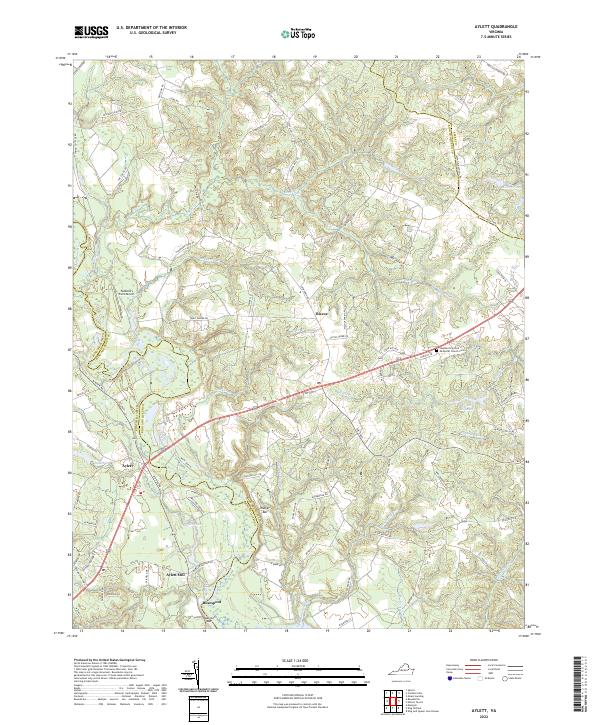 Aylett, VA — USGS 7.5-minute topo (2022)