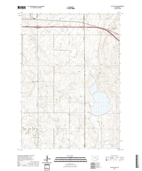 Platte Lake, SD — USGS 7.5-minute topo (2021)