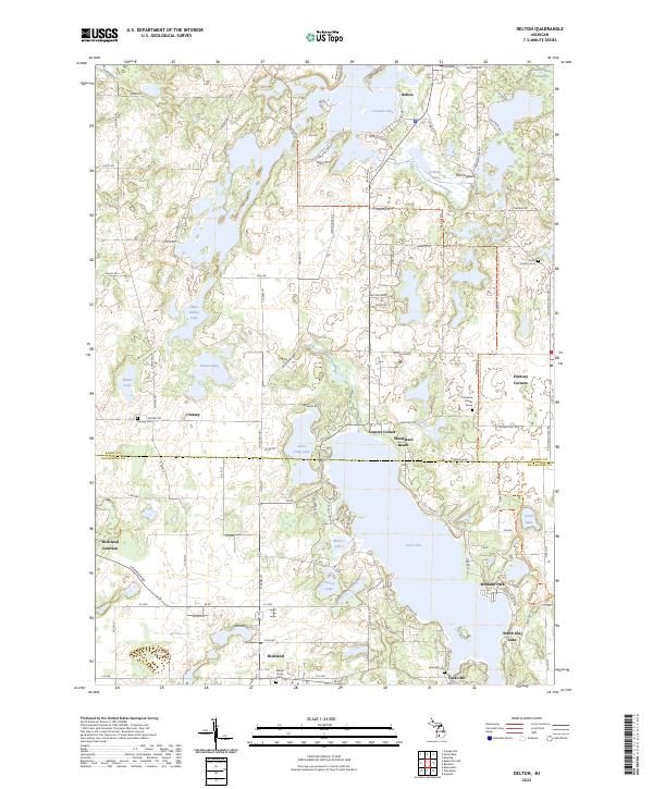 Delton, MI — USGS 7.5-minute topo (2023)