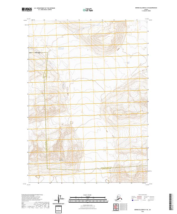 Bering Glacier D-7 SE, AK — USGS 7.5-minute topo (2024)