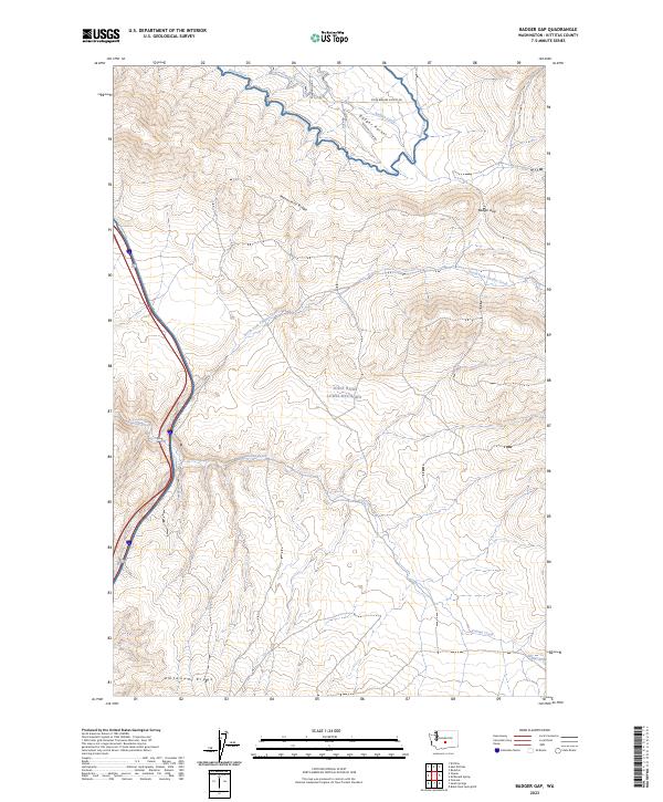 Badger Gap, WA — USGS 7.5-minute topo (2023)