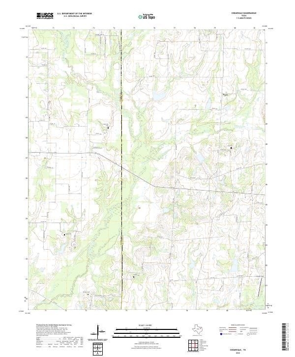 Cedarvale, TX — USGS 7.5-minute topo (2022)