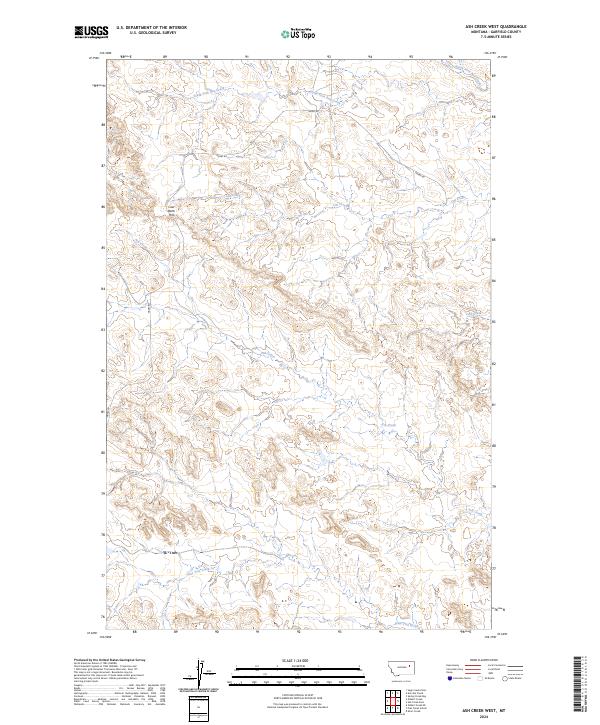 Ash Creek West, MT — USGS 7.5-minute topo (2024)