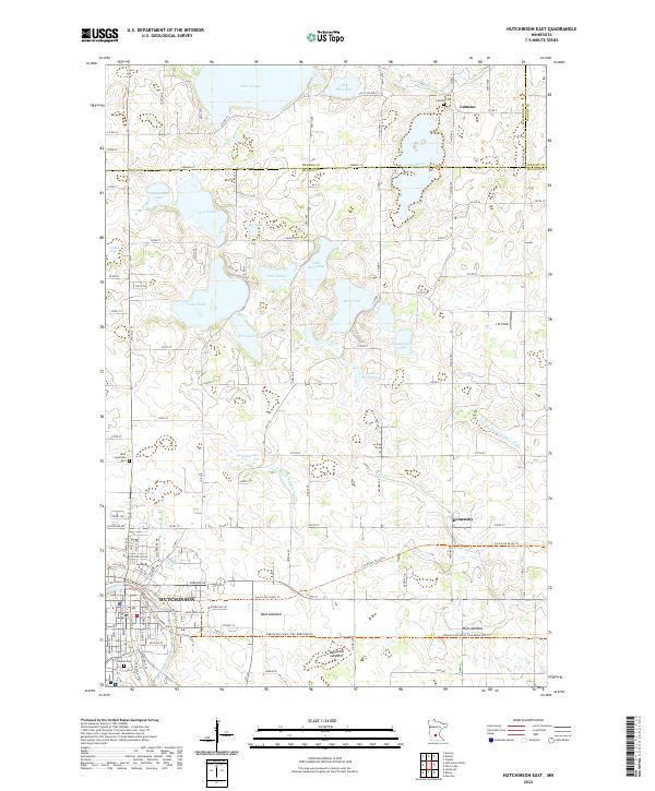 Hutchinson East, MN — USGS 7.5-minute topo (2022)