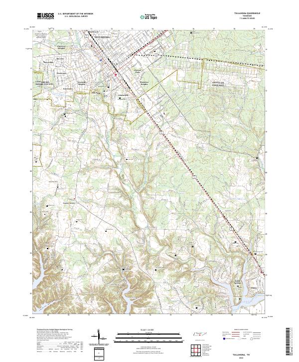 Tullahoma, TN — USGS 7.5-minute topo (2022)