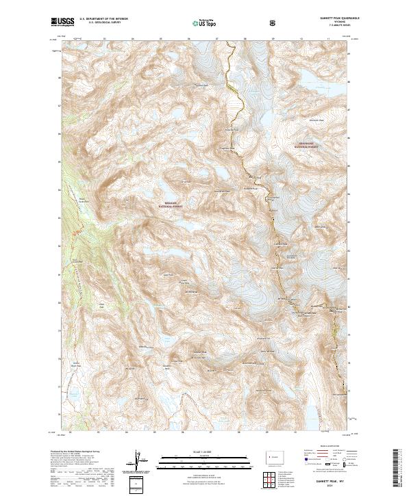Gannett Peak, WY — USGS 7.5-minute topo (2021)