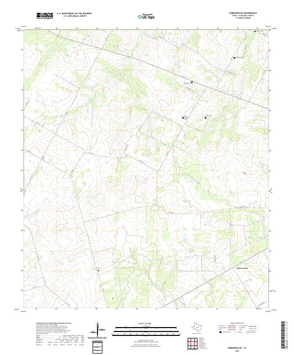 Dobrowolski, TX — USGS 7.5-minute topo (2022)