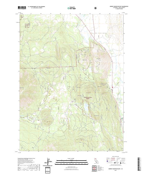 Burney Mountain East, CA — USGS 7.5-minute topo (2021)