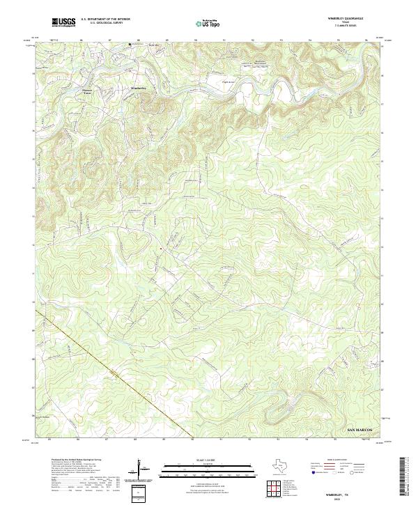 Wimberley, TX — USGS 7.5-minute topo (2022)
