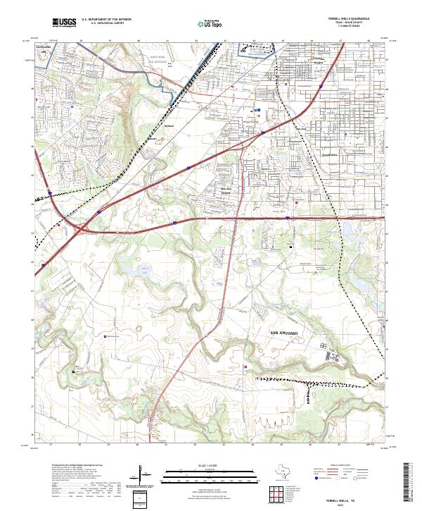 Terrell Wells, TX — USGS 7.5-minute topo (2023)