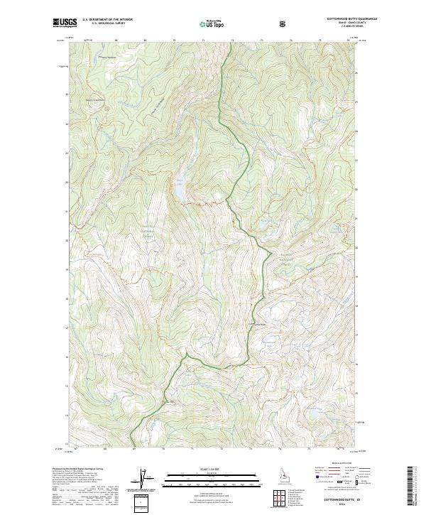 Cottonwood Butte, ID — USGS 7.5-minute topo (2024)