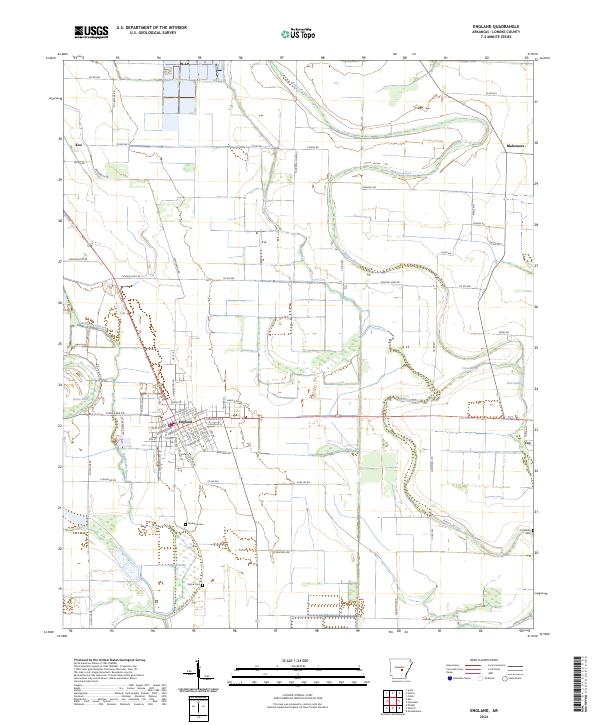 England, AR — USGS 7.5-minute topo (2024)