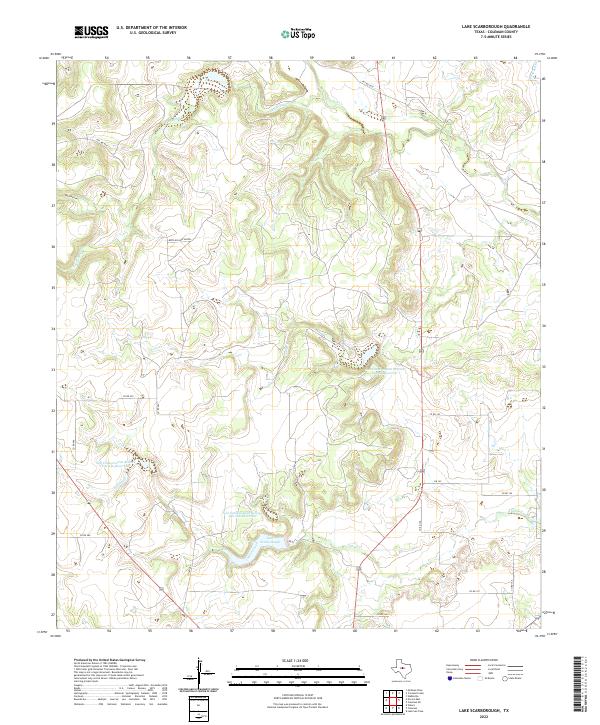 Lake Scarborough, TX — USGS 7.5-minute topo (2022)