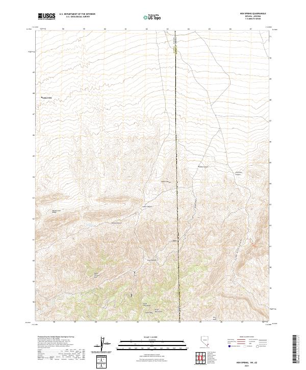 Hen Spring, NV-AZ — USGS 7.5-minute topo (2021)